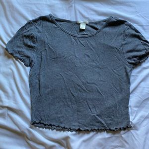 Gray bozzola crop top